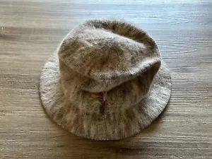 Vintage Kangol Design Angora Fuzzy Bucket Hat Made In England - Picture 1 of 12