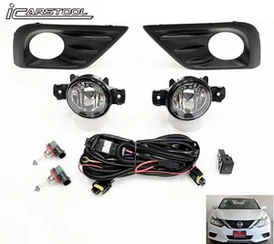 Kit de luces antiniebla de lentes transparentes para Nissan Altima 2016-2018 con bombilla de interruptor de cables bisel - Imagen 1 de 9