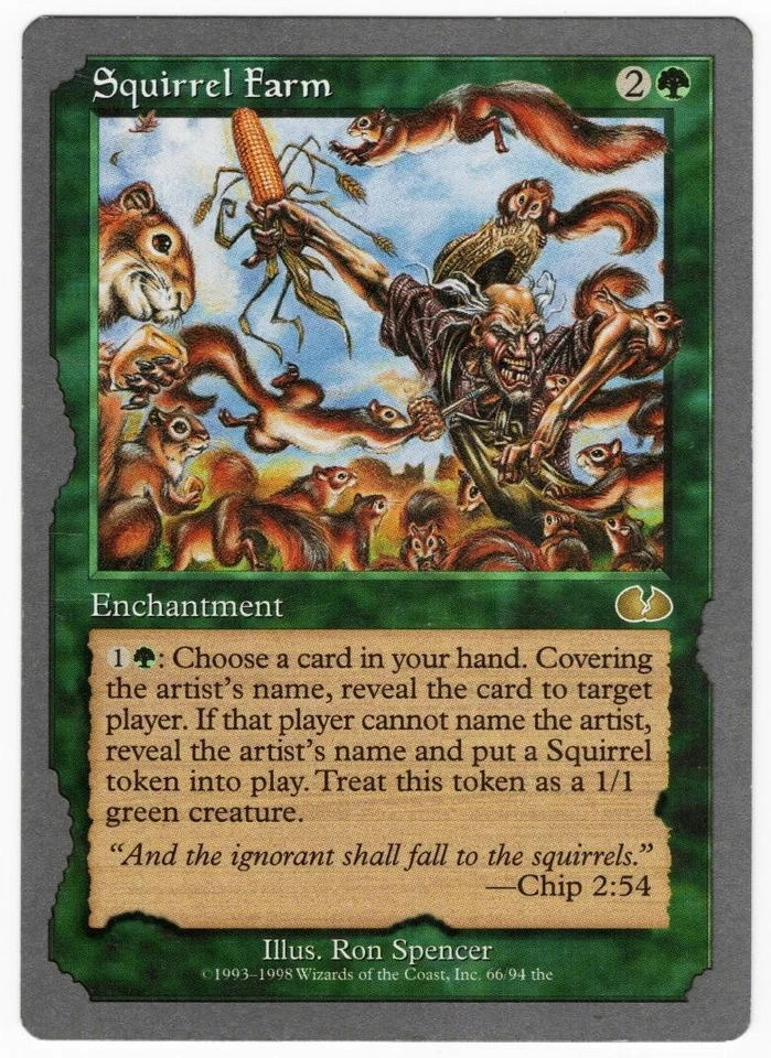 Squirrel Farm 1998 Unglued Green Rare Enchantment MTG SP - NM AZ1 - Image 1 of 1