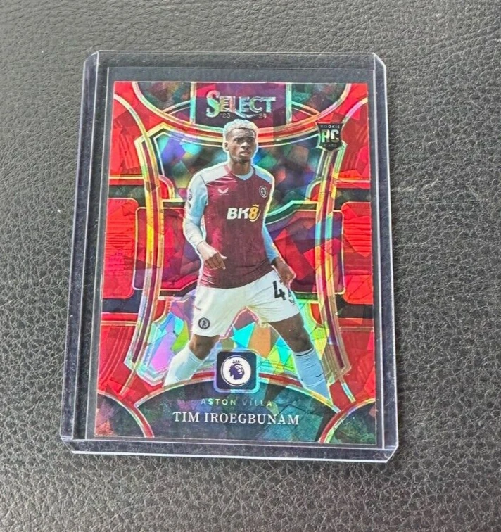 2023-24 Panini Select Premier League Tim Iroegbunam Rookie Red Cracked Ice Prizm - Image 1 of 1