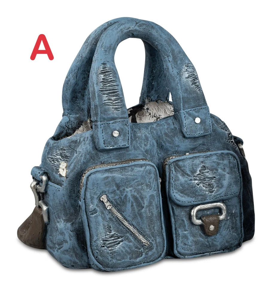 Formano Pflanzgefäß Tasche 38cm aus Kunststein mit Relief handbemalt 730992 B
