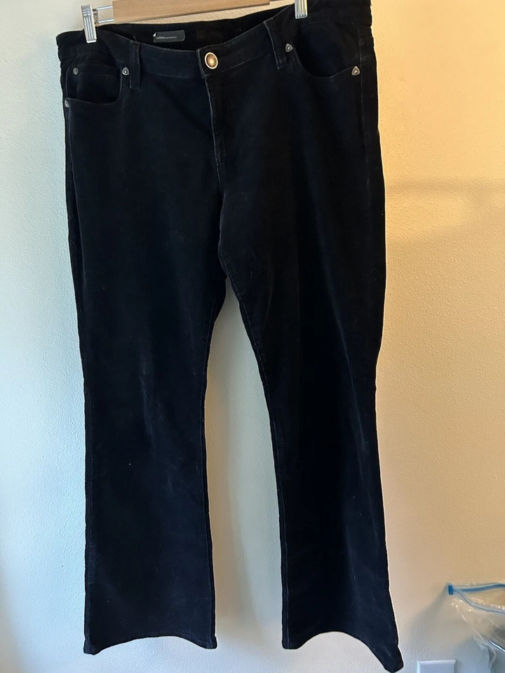 Kut From the Kloth Farrah Baby Bootcut Black Corduroy Pants Low Rise Y2K Sz 14 - Image 1 of 4
