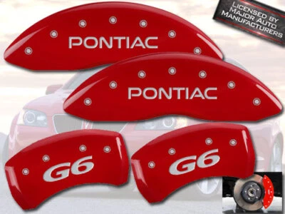 Juego de 4 cubiertas de pinza de disco de freno MGP rojas delanteras + traseras "Pontiac G6" 2005-2010 Foto 1 de 4
