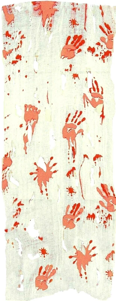 Mantel de gasa manos sangrientas espeluznante de 10 pies cubierta de puerta decoración de terror de Halloween Foto 1 de 4