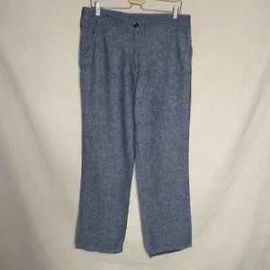 C&A Linen Trousers Grey Size EUR 40 Long Leg W34" L31" Summer Holiday Lightweigh - Picture 1 of 7