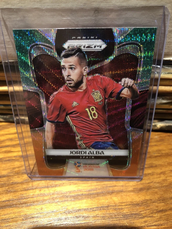 2018 Panini Prizm World Cup Green And Orange Wave Prizm #203 Jordi Alba - Spain - Image 1 of 1