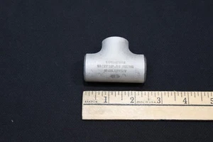 304L  stainless steel 3/4" pipe 3 way tee butt weld connection schd 40 - Picture 1 of 6