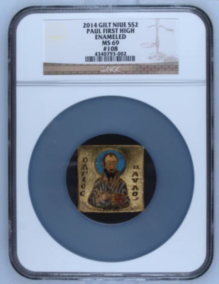 2014 Gilt Niue S$2 Silver 1oz Paul First High Enameled NGC MS69 #108 - Image 1 of 3