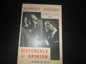 1963 Playbill-Garrick Theatre Charing X Rd-Difference Of Opinion - Picture 1 of 8