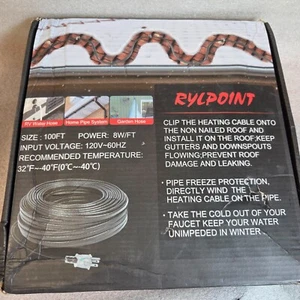 100 Ft Self Regulating Heating Cable 120V, 8W/foot, Pipe Roof Freeze Protection - Picture 1 of 4