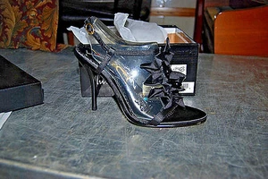 Black Satin Bows 3 3/4" Heels Luichiny Primal  New in Box  S3954 - Picture 1 of 4