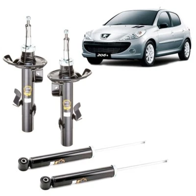 KIT 4 AMMORTIZZATORI COMPLETO ANTERIORI + POSTERIORI PEUGEOT 206 BENZINA HDI - Immagine 1 di 3