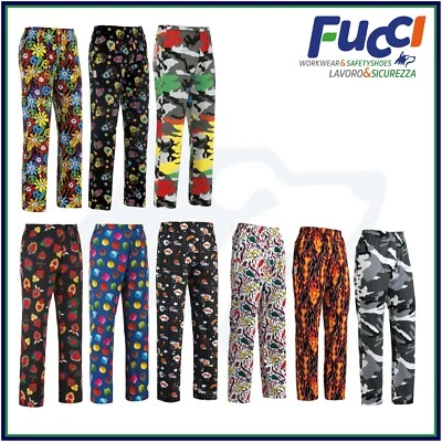 PANTALONI CUOCO PANTALACCIO DA LAVORO EGOCHEF COULISSE CHEF CUCINA UOMO DONNA