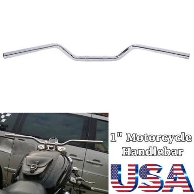 Manillar barra de arrastre de 1" barra Z cromada para Honda Shadow Yamaha V Star Kawasaki Vulcan Foto 1 de 4