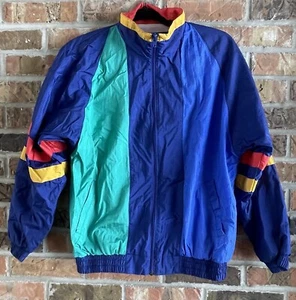 Vintage Apparatus Windbreaker Jacket Youth Large 14-16 Unisex Colorblock Retro - Picture 1 of 11