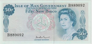 Isle of Man 50 New Pence Banknote 1972 Choice Uncirculated Condition Pick#28-B - Picture 1 of 2