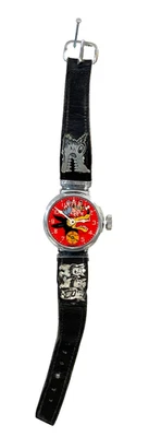 Rare "Three Little Pigs" Wrist  Watch WITH the LEATHER band missing crystal - Image 1 of 3