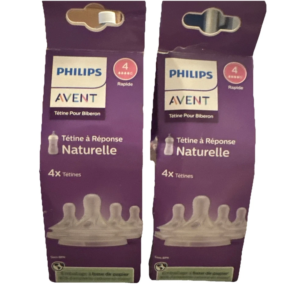 2 - Philips Natural Response Nipples, fluxo rápido (fluxo 4), pacote com 4 novo na caixa - Imagem 1 de 4