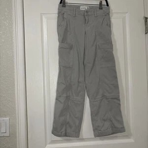 Abercrombie Kids Girls Cargo Pants 11/12 Gray Wide Leg - Picture 1 of 5
