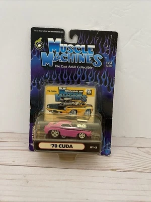 Muscle Machines Plymouth 70’ Cuda Pink 1:64 Diecast Car - Image 1 of 4