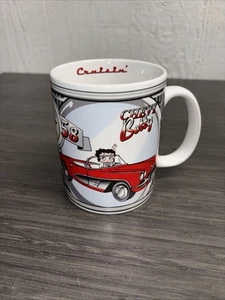 Vtg BETTY BOOP Mug Cup Crusin 1958 Chevy Corvette GM Cartoon Collectible Novelty - Picture 1 of 9