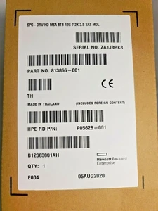 For HPE M0S90A 813866-001 MSA 8TB 12G SAS 7.2K LFF 3.5" 512e HDD HARD DRIVE - Afbeelding 1 van 4