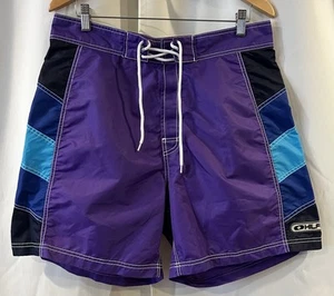 Vintage 90s Tommy Hilfiger Swim Trunks Board Short Purple Blue Large - Picture 1 of 6
