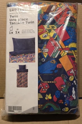 SUPER RARE IKEA LUSTIGT DUVET COVER  MONSTER ROOFTOP ROLLERCOASTER TWIN SIZE NWT - Image 1 of 4