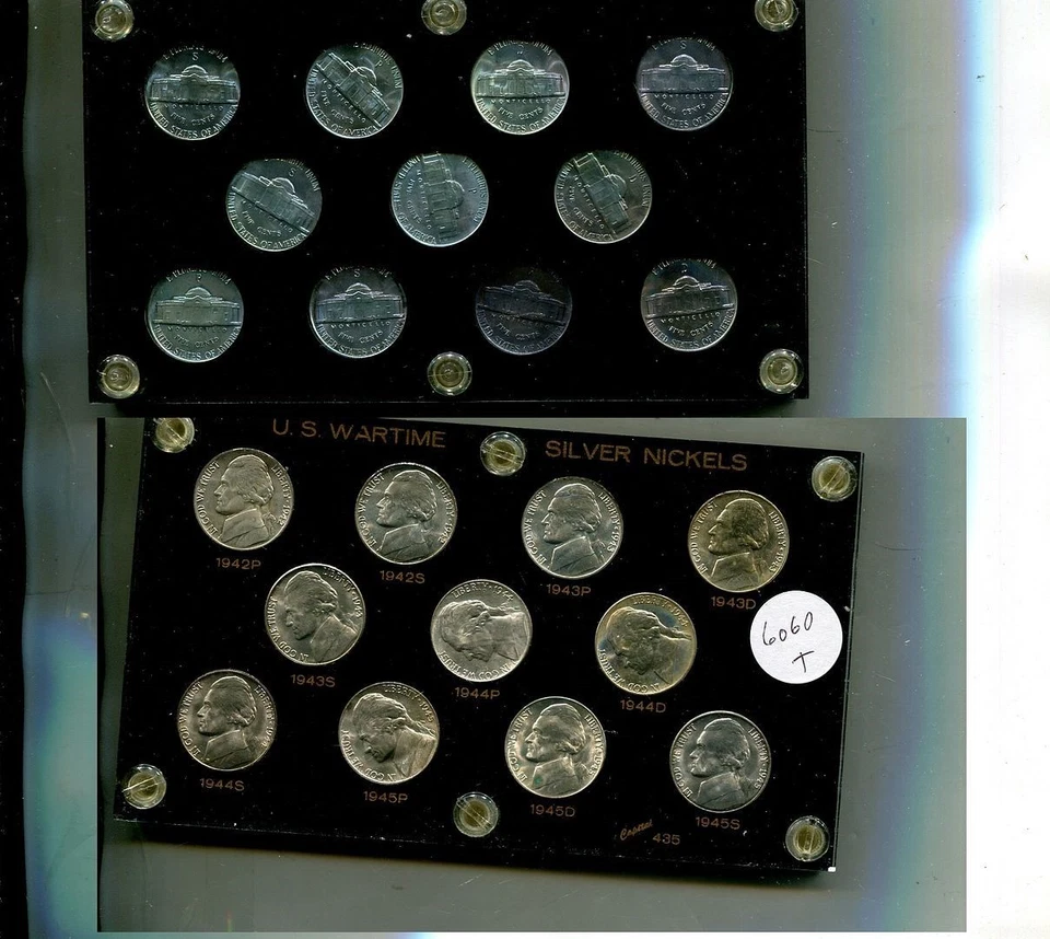 1941 - 1945 JEFFERSON WARTIME SILVER NICKEL 11 COIN SET CH BU 6060T - Image 1 of 1