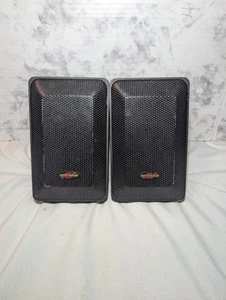 2x OPTIMUS PRO 7AV BLACK BOOKSHELF SPEAKERS - NICE SOUND - 7"x4.5" - Picture 1 of 7