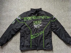 vintage ARCTIC CAT snowmobile jacket M coat RACING black lime SNO PRO - Picture 1 of 10