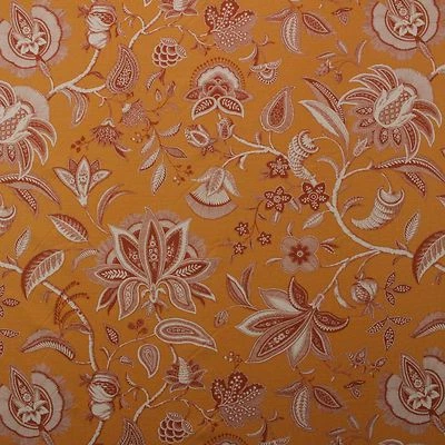 P KAUFMANN FIELD OF DREAMS BURNT ORANGE JACOBEAN FLORAL FABRIC BY YARD 54"W - Image 1 of 4