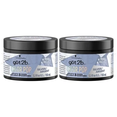 Got2B Color Pop Semi-Permanent Hair Color Mask Silver 5.1 oz Lot of 2 - Image 1 of 4