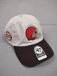 Cleveland Browns '47 Brand Tan Clean-Up Side Patch Adjustable Hat NFL NWT OSFA - Picture 1 of 4
