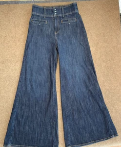 Pilcro Anthropologie Wide Leg Jeans Womens 28 High Rise Flare Trouser Denim - Picture 1 of 12