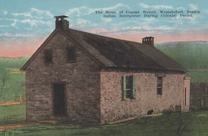 Postal de intérprete indio Conrad Welser Womelsdorf Pennsylvania - Imagen 1 de 2