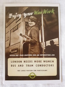 1942 Recruitment Poster Reproduction London Transport Women Conductors War Work - Picture 1 of 2