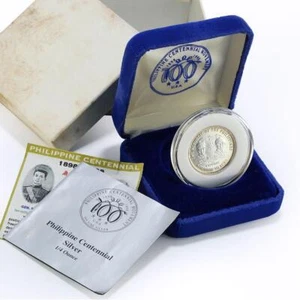Philippines 1/4 oz Centennial Coin Independence Aguinaldo Ramos Ag medal 1998 - Picture 1 of 4