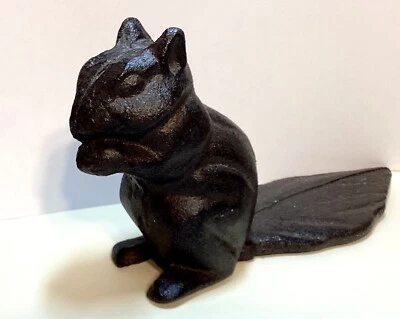 Vintage Cast Iron Chipmunk Floor Door Stop  Garden Window Sill Ornament - Image 1 of 4