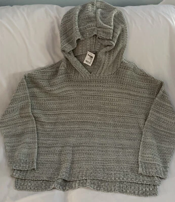 Charlotte Russe Hooded Sweater Gray Striped Size XL - Image 1 of 4