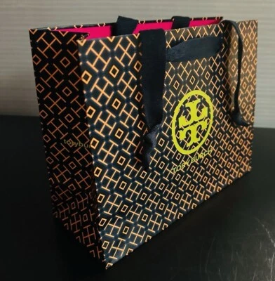 Lot Of 10 Brand New Tory Burch Gloss Paper Gift Logo Bags Size 12” x 9.5” x 5”