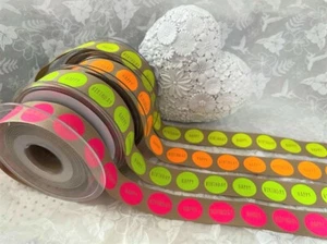 Berisfords HAPPY BIRTHDAY - NEON on Natural colour ribbon - 4 NEON shades - 25mm - Picture 1 of 10