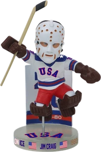 Jim Craig Team USA 1980 Gold Medal White Jersey Bobblehead  Hockey - Picture 1 of 1