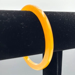 Vintage Bakelite Translucent Peach Juice Cloudy Marbled Spacer Bangle Bracelet - Picture 1 of 7