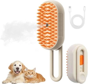 4 in 1 Cat Steam Brush for Shedding, Rechargeable Pet Brown - Picture 1 of 7