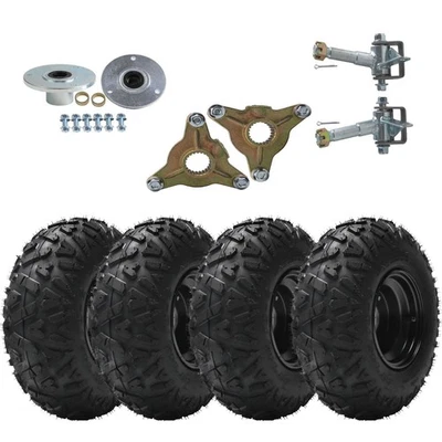 4pcs 145/70-6 Tires Wheels Rims Tubeless 3 Stud Hubs Knuckle for 50cc-125cc ATV - Image 1 of 4