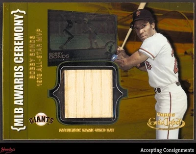 Topps Gold Label MLB 2002 ceremonia de entrega de premios Gold Bobby Bonds murciélago usado en el juego Foto 1 de 2