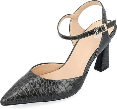 Zapatos de salón para mujer Journee Collection Nixey con correa al tobillo, negros talla 10M Foto 1 de 4