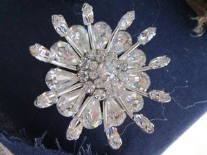 Brooch Pin Necklace Vintage Rhinestone - Picture 1 of 8