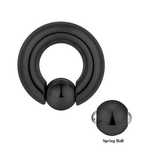 Prince Albert Jewelry PA Rings, Black Captive Hoops Bead Rings Genital Piercing - Picture 1 of 7